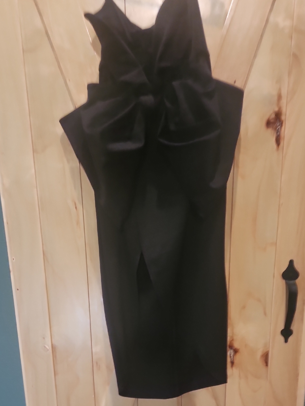 ASOS Black Bow-Detail Midi Dress